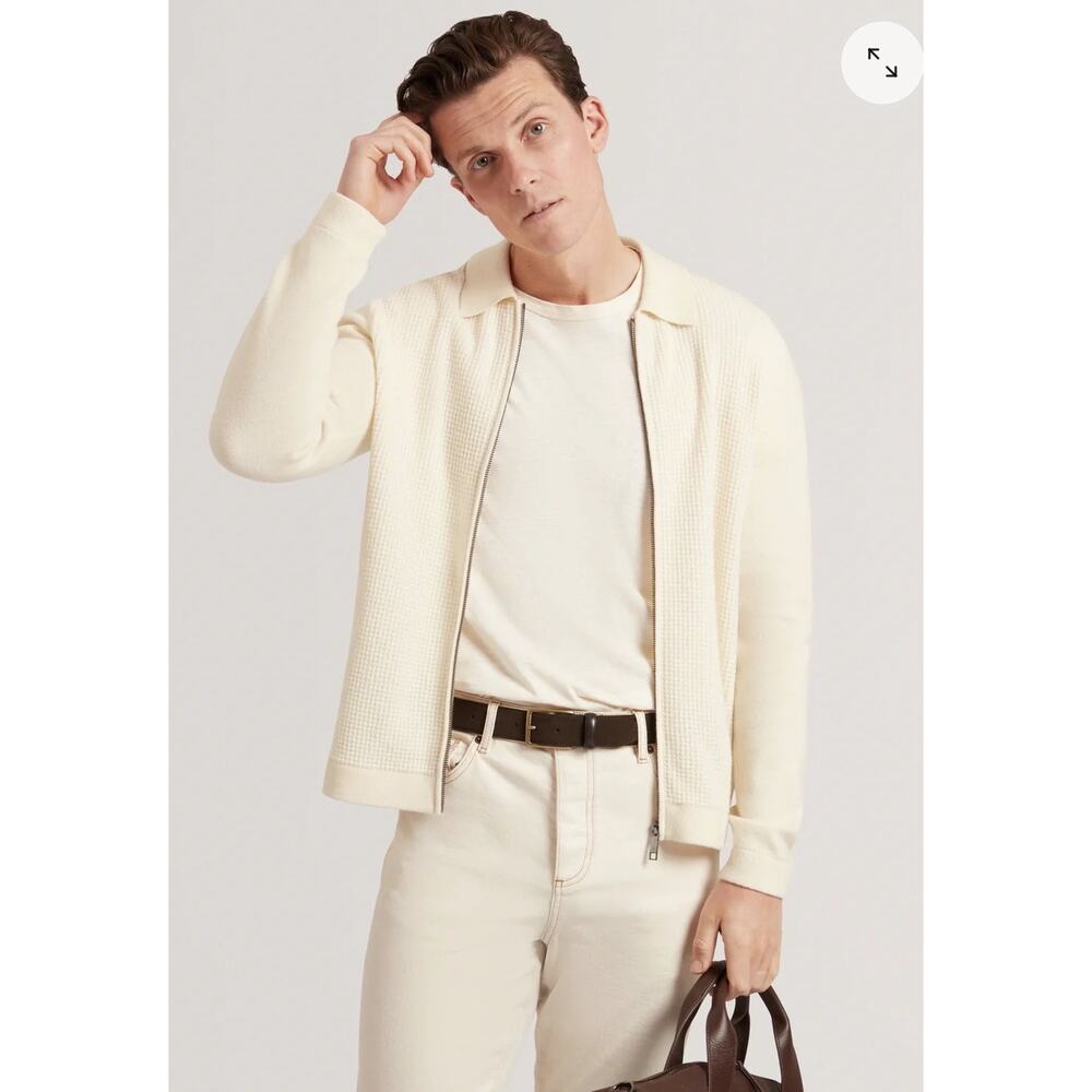 Ted Baker Mens Full Zip Collared Fenrys Sweater Small NWT